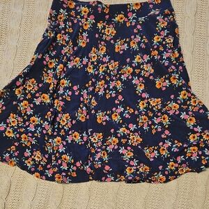 SO Floral Skirt Size S with Orange and Yellow Flowers